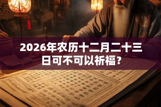 2026年农历十二月二十三日可不可以祈福？
