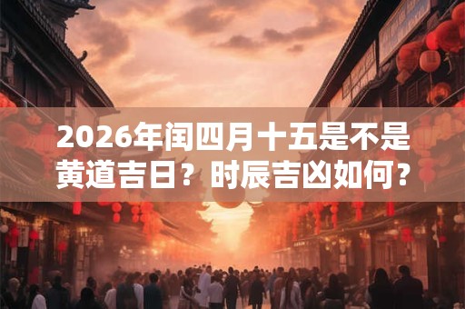 2026年闰四月十五是不是黄道吉日？时辰吉凶如何？