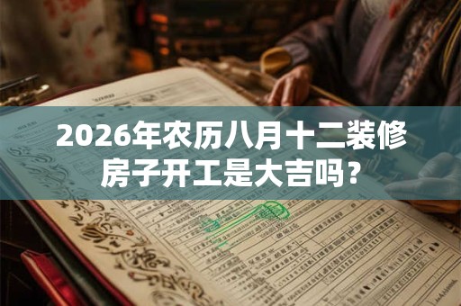 2026年农历八月十二装修房子开工是大吉吗? 2026年农历八月十二装修房子开工是大吉吗?
