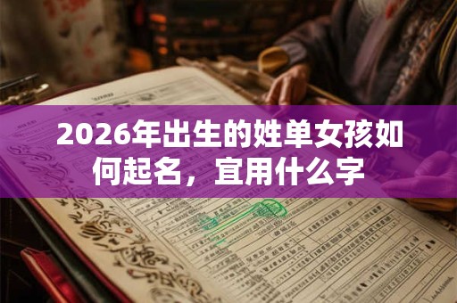 2026年出生的姓单女孩如何起名，宜用什么字
