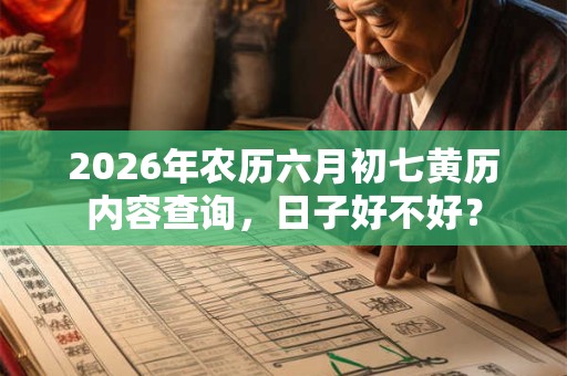 2026年农历六月初七黄历内容查询，日子好不好？