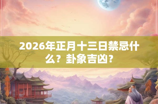 2026年正月十三日禁忌什么？卦象吉凶？