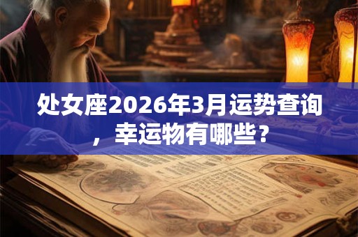 处女座2026年3月运势查询，幸运物有哪些？