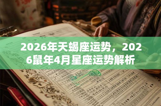 2026年天蝎座运势，2026鼠年4月星座运势解析