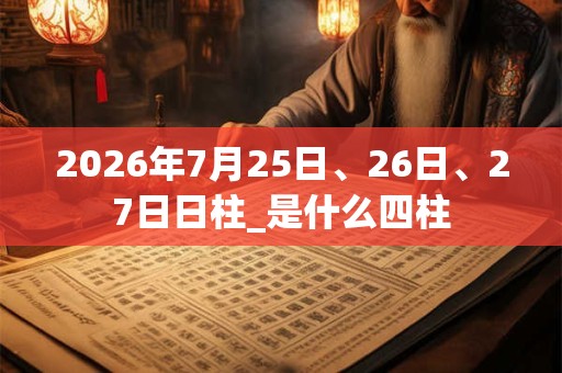 2026年7月25日、26日、27日日柱_是什么四柱