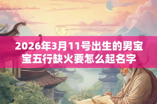 2026年3月11号出生的男宝宝五行缺火要怎么起名字