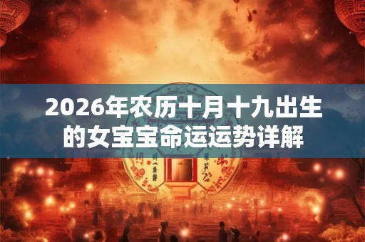 2026年农历十月十九出生的女宝宝命运运势详解