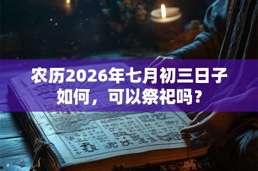 农历2026年七月初三日子如何，可以祭祀吗？