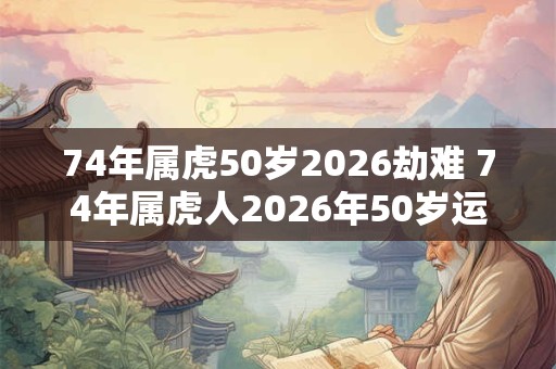 74年属虎50岁2026劫难 74年属虎人2026年50岁运势如何