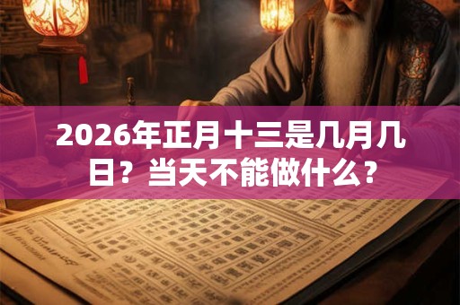 2026年正月十三是几月几日？当天不能做什么？