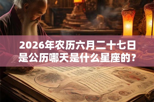 2026年农历六月二十七日是公历哪天是什么星座的？