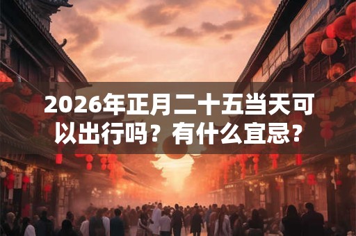 2026年正月二十五当天可以出行吗？有什么宜忌？