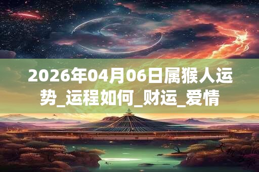 2026年04月06日属猴人运势_运程如何_财运_爱情 2026年04月06日属猴人运势_运程如何_财运_爱情