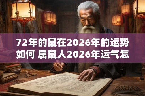 72年的鼠在2026年的运势如何 属鼠人2026年运气怎么样