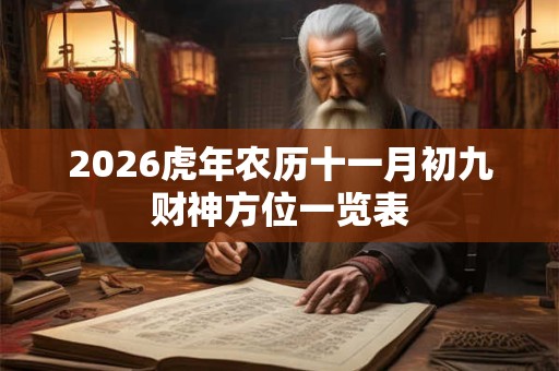 2026虎年农历十一月初九财神方位一览表 2026虎年农历十一月初九财神方位一览表