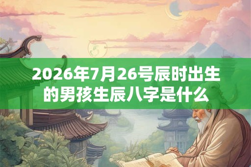 2026年7月26号辰时出生的男孩生辰八字是什么