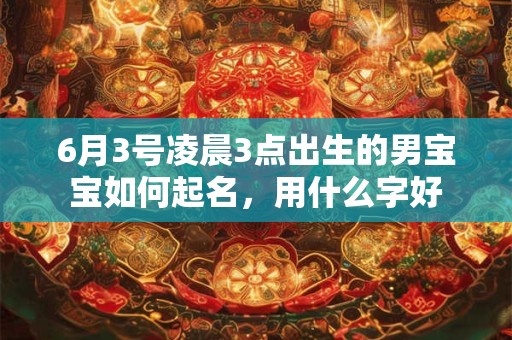 6月3号凌晨3点出生的男宝宝如何起名，用什么字好