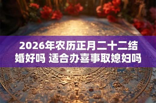 2026年农历正月二十二结婚好吗 适合办喜事取媳妇吗
