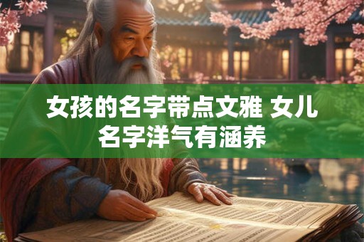 女孩的名字带点文雅 女儿名字洋气有涵养 女孩的名字带点文雅 女儿名字洋气有涵养