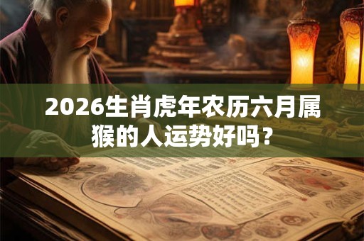 2026生肖虎年农历六月属猴的人运势好吗？
