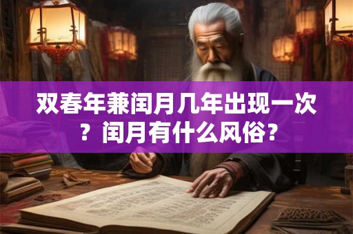 双春年兼闰月几年出现一次？闰月有什么风俗？