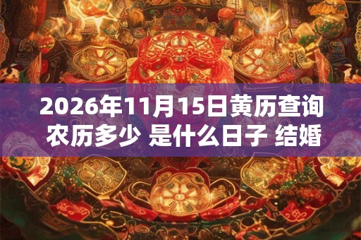 2026年11月15日黄历查询 农历多少 是什么日子 结婚吉时