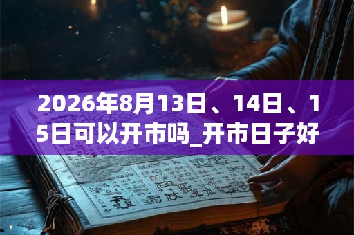 2026年8月13日、14日、15日可以开市吗_开市日子好吗 2026年8月13日、14日、15日可以开市吗_开市日子好吗