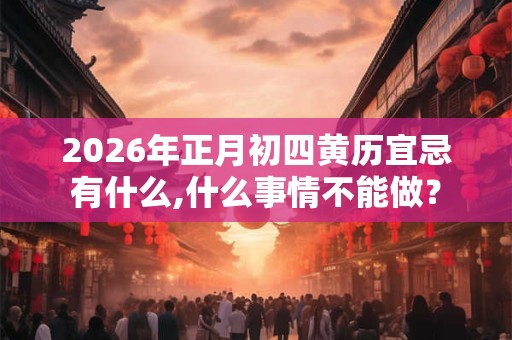 2026年正月初四黄历宜忌有什么,什么事情不能做? 2026年正月初四黄历宜忌有什么,什么事情不能做?