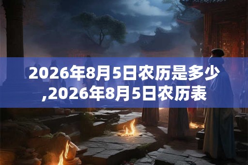 2026年8月5日农历是多少,2026年8月5日农历表