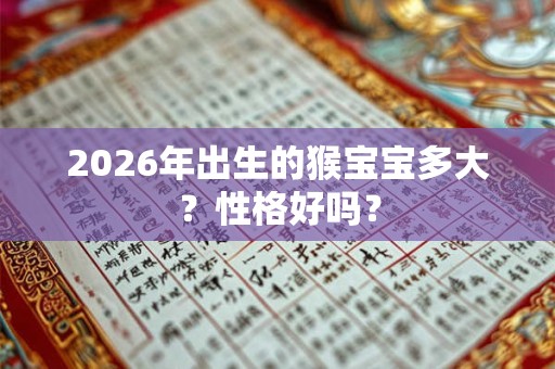 2026年出生的猴宝宝多大？性格好吗？