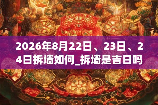 2026年8月22日、23日、24日拆墙如何_拆墙是吉日吗