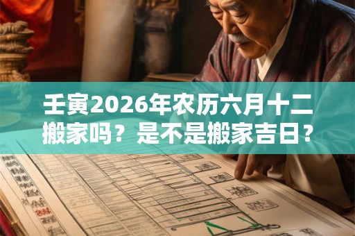 壬寅2026年农历六月十二搬家吗？是不是搬家吉日？