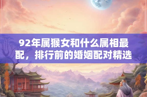 92年属猴女和什么属相最配，排行前的婚姻配对精选