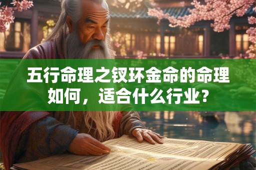 五行命理之钗环金命的命理如何，适合什么行业？