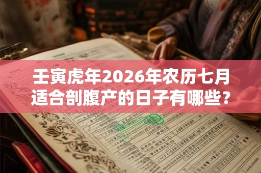 壬寅虎年2026年农历七月适合剖腹产的日子有哪些？