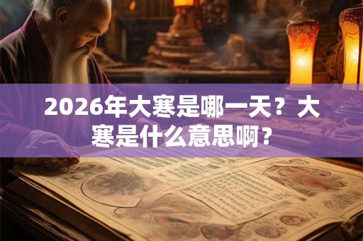 2026年大寒是哪一天？大寒是什么意思啊？