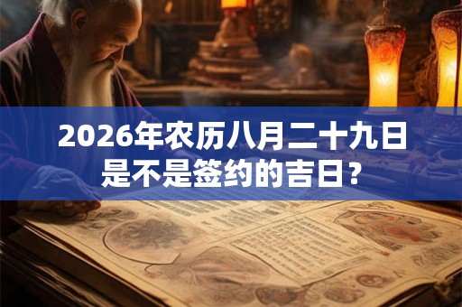 2026年农历八月二十九日是不是签约的吉日？