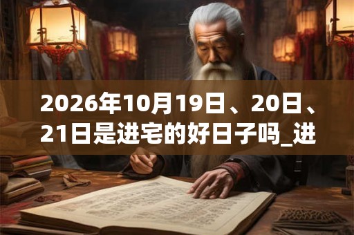 2026年10月19日、20日、21日是进宅的好日子吗_进宅可以吗 2026年10月19日、20日、21日是进宅的好日子吗_进宅可以吗
