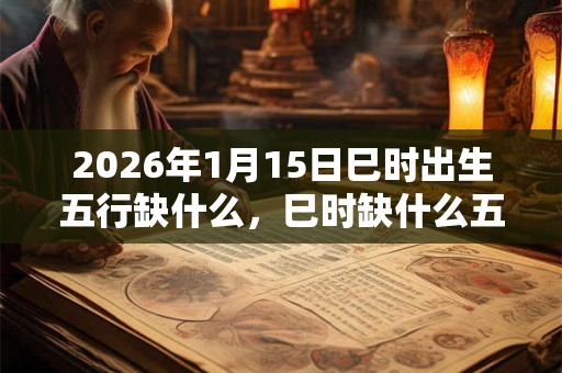2026年1月15日巳时出生五行缺什么，巳时缺什么五行