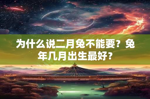 为什么说二月兔不能要？兔年几月出生最好？