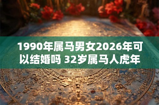 1990年属马男女2026年可以结婚吗 32岁属马人虎年结婚要注意什么
