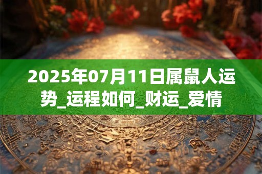 2025年07月11日属鼠人运势_运程如何_财运_爱情