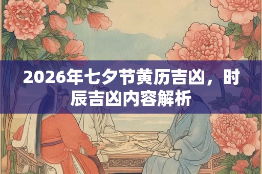 2026年七夕节黄历吉凶，时辰吉凶内容解析