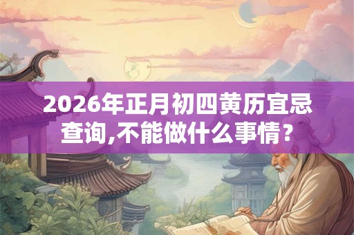 2026年正月初四黄历宜忌查询,不能做什么事情？