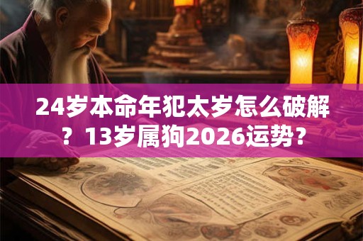 24岁本命年犯太岁怎么破解？13岁属狗2026运势？