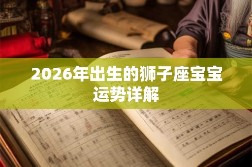 2026年出生的狮子座宝宝运势详解 2026年出生的狮子座宝宝运势详解