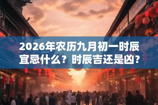 2026年农历九月初一时辰宜忌什么？时辰吉还是凶？