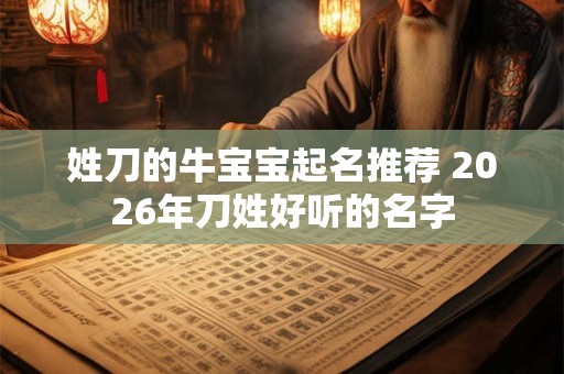 姓刀的牛宝宝起名推荐 2026年刀姓好听的名字