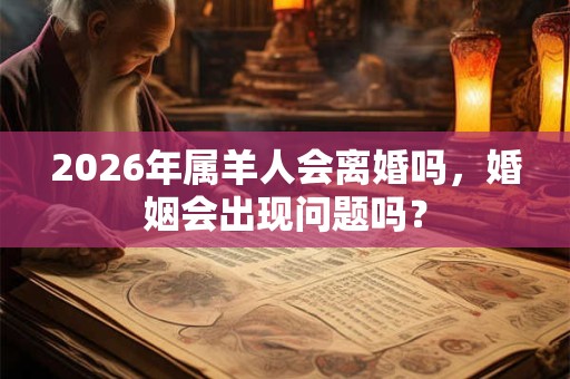 2026年属羊人会离婚吗，婚姻会出现问题吗？