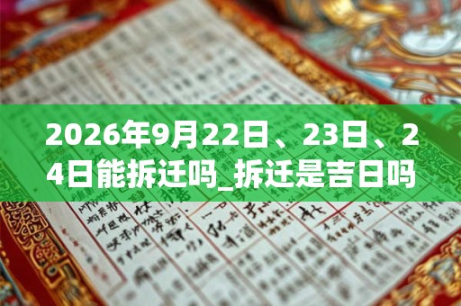 2026年9月22日、23日、24日能拆迁吗_拆迁是吉日吗